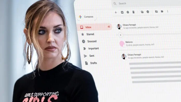 chiara ferragni e mail con balocco