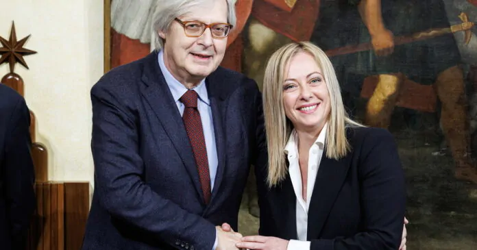 vittorio sgarbi e giorgia meloni