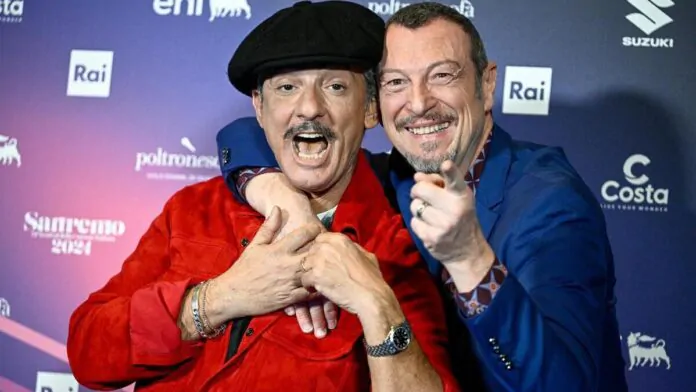 fiorello e amadeus da sanremo a viva rai2!