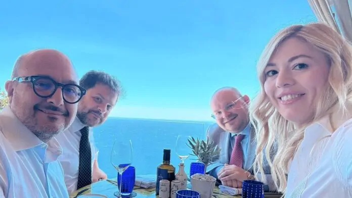 gennaro sangiuliano e maria rosaria boccia a pranzo