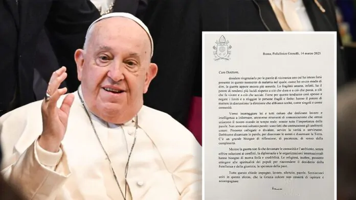 papa francesco e la lettera a luciano fontana